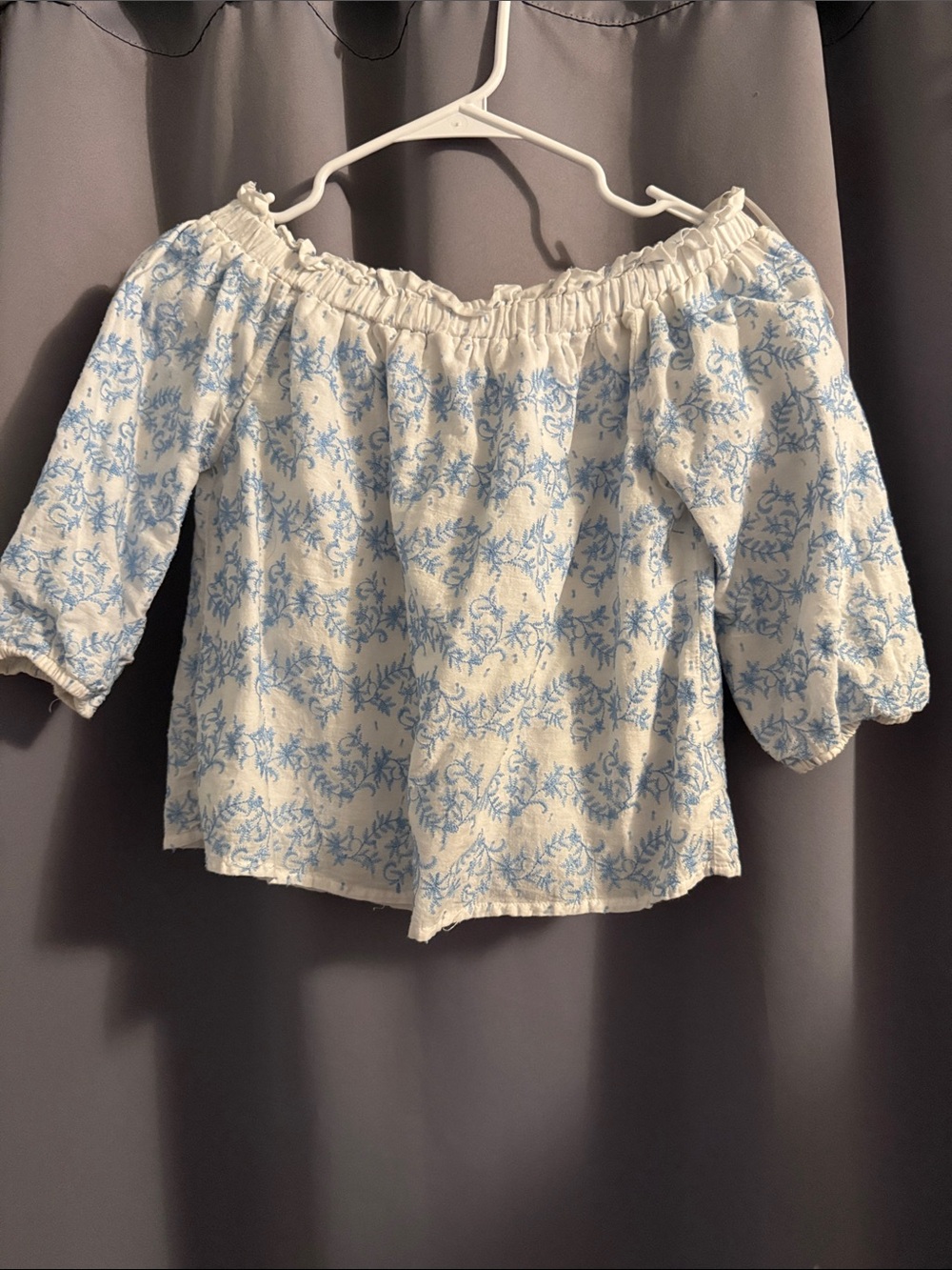 miami Blue Floral Off-Shoulder Peasant Top